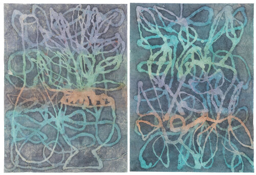 Batik Diptych by Hollie Heller, 종이 for Sale on Singulart