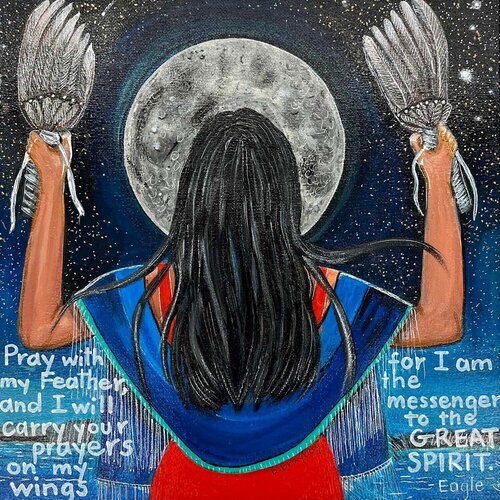 Eagle Feathers van Bea Brayboy, Schilderij te koop op Singulart