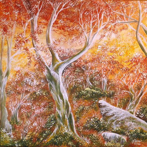 Crimson autumn von Elena Ginsburg, Malerei kaufen auf Singulart