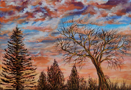 Colors of sunset by Elena Ginsburg, Painting for Sale on Singulart