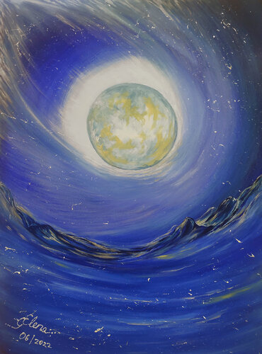 Lunar vortex von Elena Ginsburg, Malerei kaufen auf Singulart