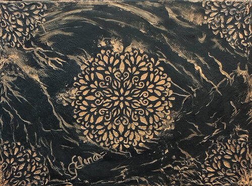 Mandala in Bronze di Elena Ginsburg, Pittura in vendita su Singulart