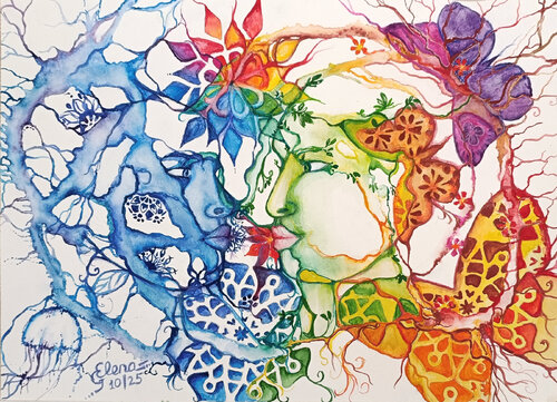 Element's fusion van Elena Ginsburg, Schilderij te koop op Singulart