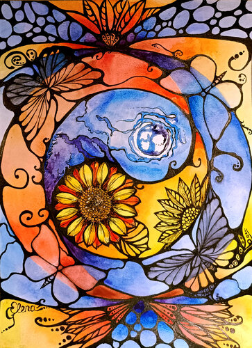 Element’s Yin Yang von Elena Ginsburg, Malerei kaufen auf Singulart