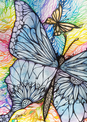 Mechanic butterfly van Elena Ginsburg, Schilderij te koop op Singulart