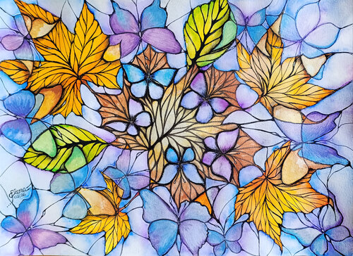 Winter flutter van Elena Ginsburg, Schilderij te koop op Singulart