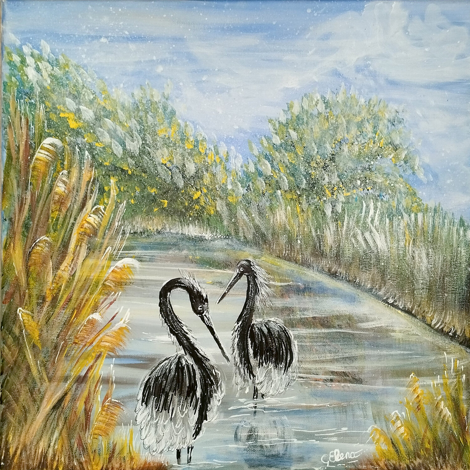 Herons at the lake Elena Ginsburg