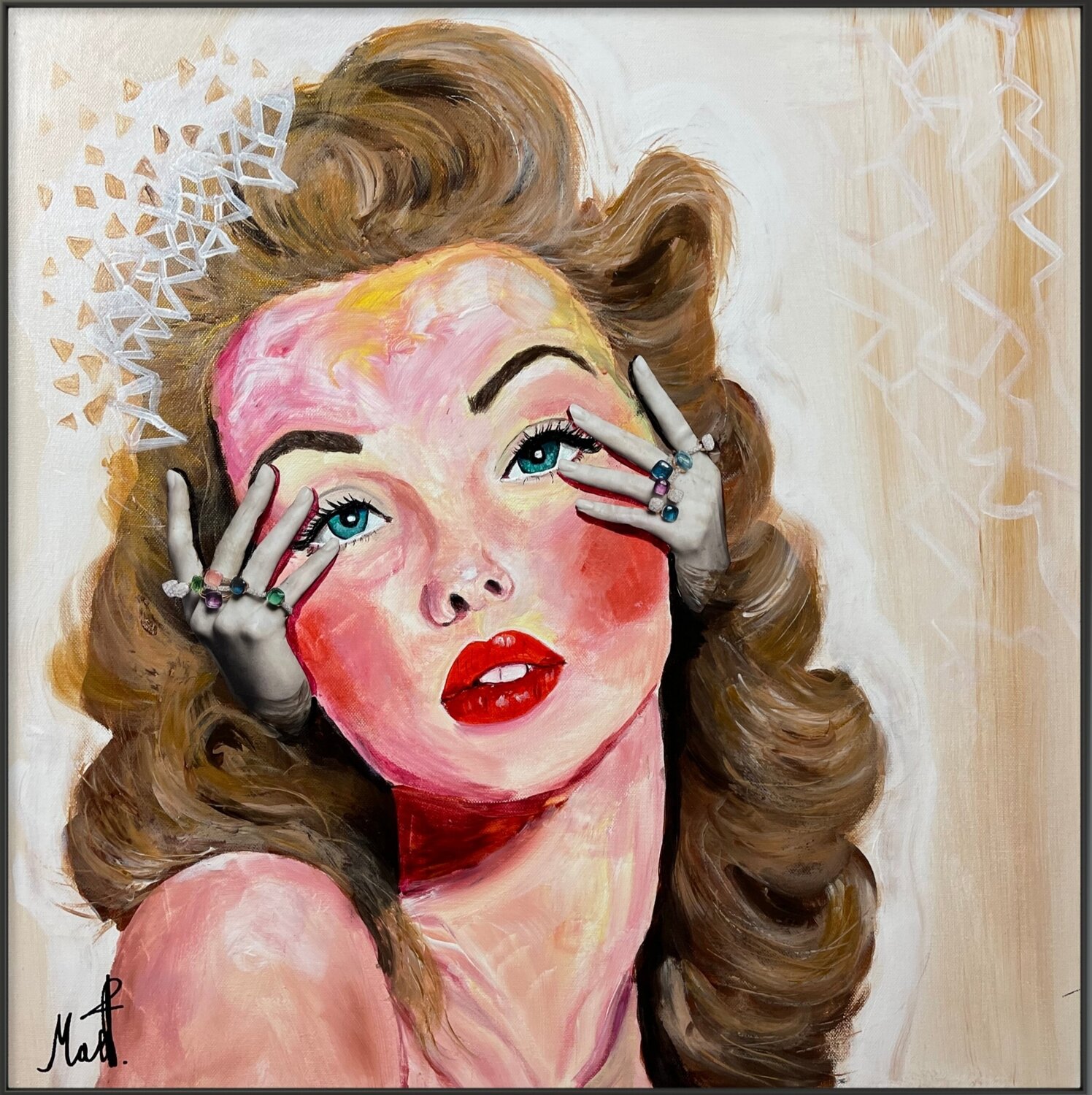 Between Glances Maximilian Füßl Origineel schilderij te koop