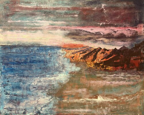 Volcanic Landscape di Rivka, Pittura in vendita su Singulart