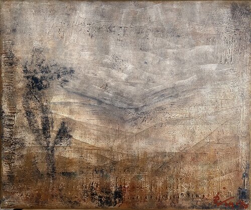 Dunes Obscures - éclat d'or van Rivka, Schilderij te koop op Singulart
