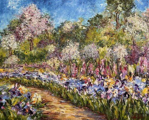 Iris dans les jardins de Monet von Diana Malivani, Malerei kaufen auf Singulart