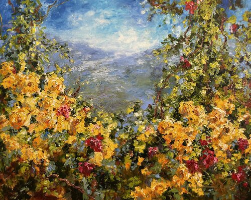 Silence du jardin estival di Diana Malivani, Pittura in vendita su Singulart