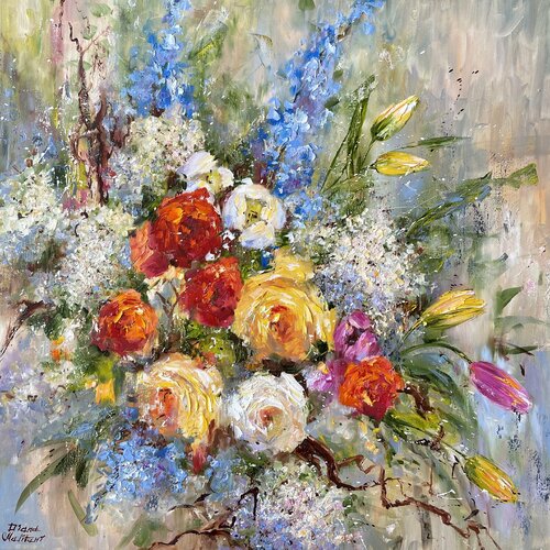 Fleurs de jardin di Diana Malivani, Pittura in vendita su Singulart