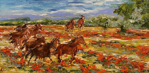 Chevaux sauvages di Diana Malivani, Pittura in vendita su Singulart
