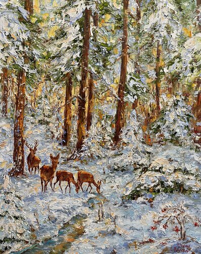 In the Winter Forest by Diana Malivani, 회화 for Sale on Singulart