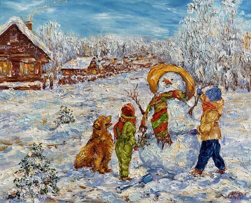 Bonhomme de neige van Diana Malivani, Schilderij te koop op Singulart