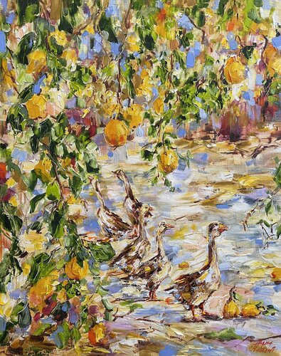 Under the Quince Tree by Diana Malivani, Painting for Sale on Singulart