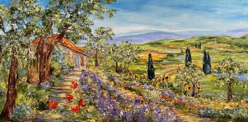 Sous le ciel de Provence di Diana Malivani, Pittura in vendita su Singulart