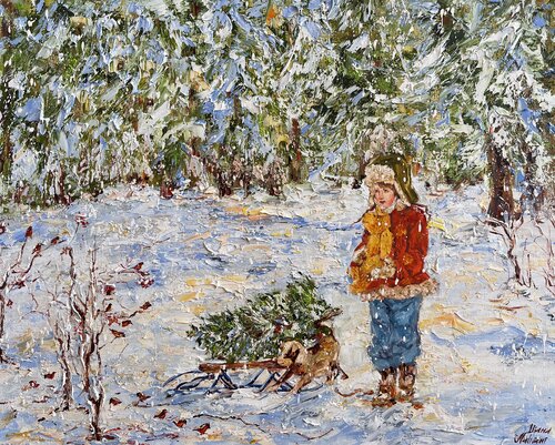 La veille de Noël von Diana Malivani, Malerei kaufen auf Singulart