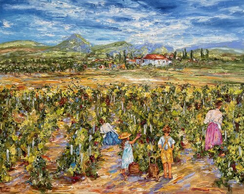 Le temps des vendanges by Diana Malivani, 회화 for Sale on Singulart