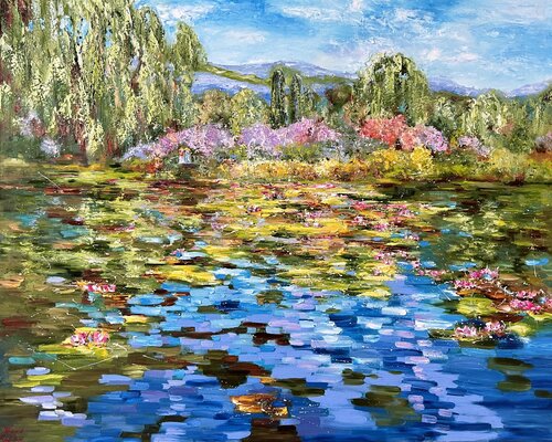 Les étangs de Claude Monet van Diana Malivani, Schilderij te koop op Singulart