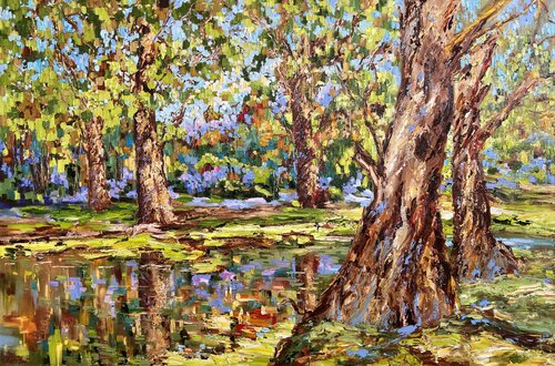 Le vieil étang by Diana Malivani, 회화 for Sale on Singulart
