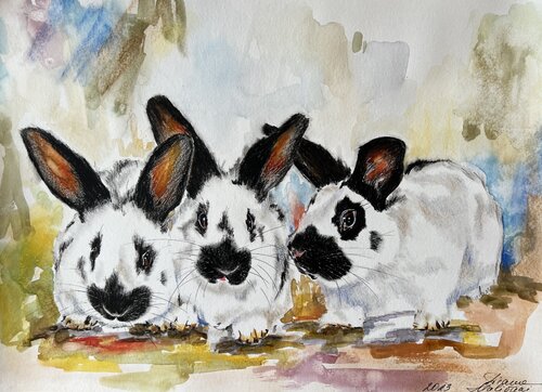 Trois camarades van Diana Malivani, Tekening te koop op Singulart