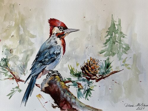 Woodpecker by Diana Malivani, Drawing for Sale on Singulart