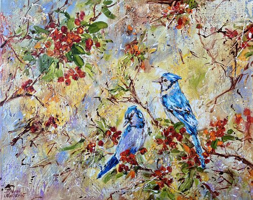 Blue Jays von Diana Malivani, Malerei kaufen auf Singulart