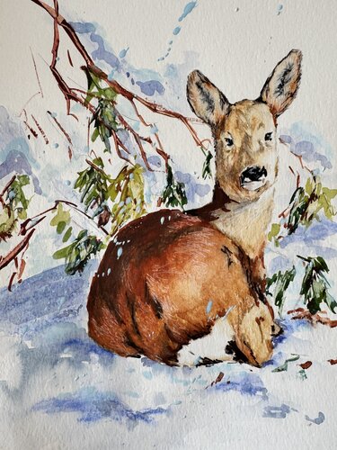 First Snow de Diana Malivani, Dibujo a la venta en Singulart