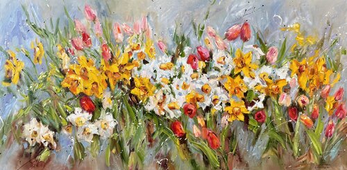 Spring Flowers by Diana Malivani, 회화 for Sale on Singulart