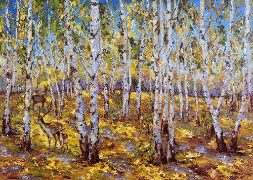 In the Autumn Forest by Diana Malivani, 회화 for Sale on Singulart
