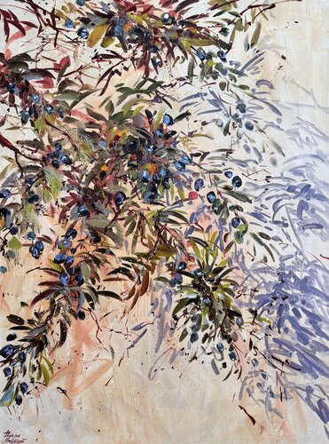 Branches d'olivier sous le soleil von Diana Malivani, Malerei kaufen auf Singulart