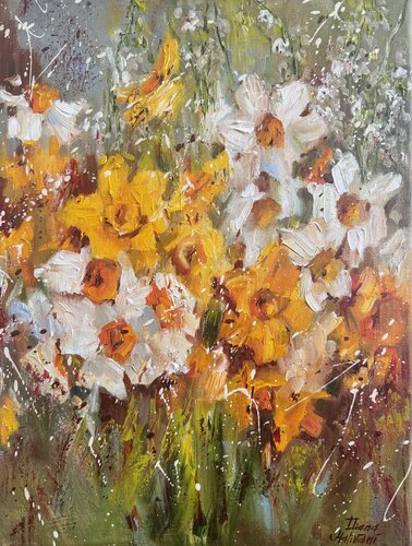 Les jonquilles by Diana Malivani, 회화 for Sale on Singulart