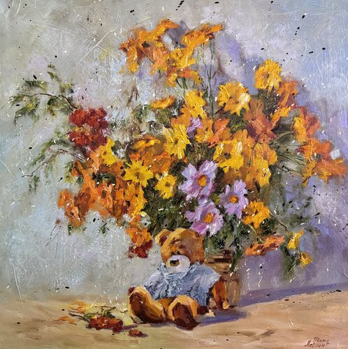 Under the Chrysanthemums van Diana Malivani, Schilderij te koop op Singulart