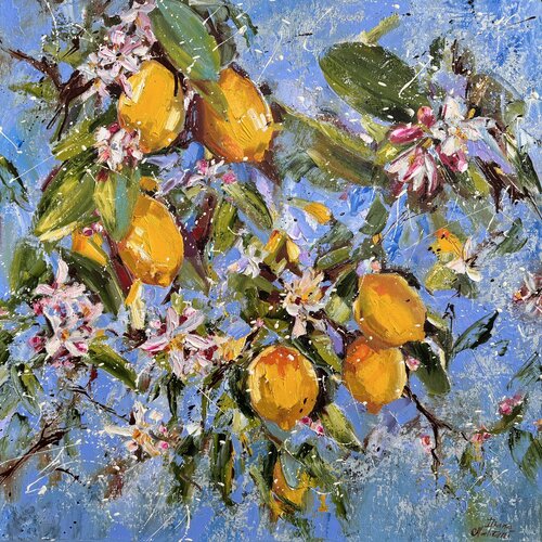 Limone in fiore di Diana Malivani, Pittura in vendita su Singulart