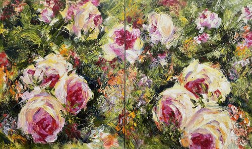 Roses. Diptych di Diana Malivani, Pittura in vendita su Singulart