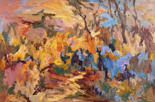 Iris dans les jardins de Claude Monet van Diana Malivani, Schilderij te koop op Singulart