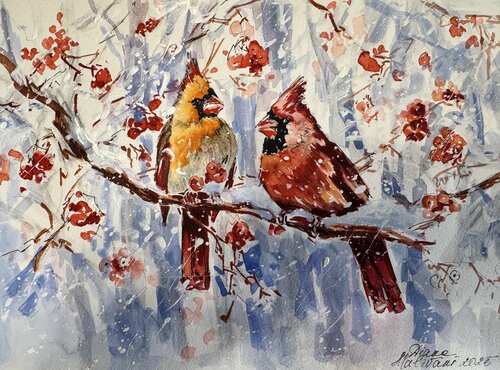 La neige tombe... by Diana Malivani, 소묘 for Sale on Singulart