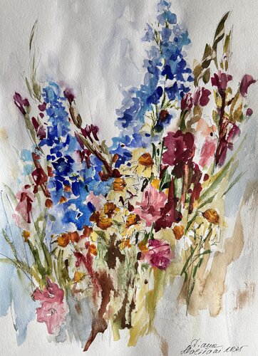 Summer Flowers. N 2 by Diana Malivani, Drawing for Sale on Singulart