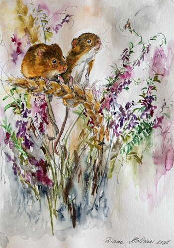 Dans l'herbe by Diana Malivani, Drawing for Sale on Singulart