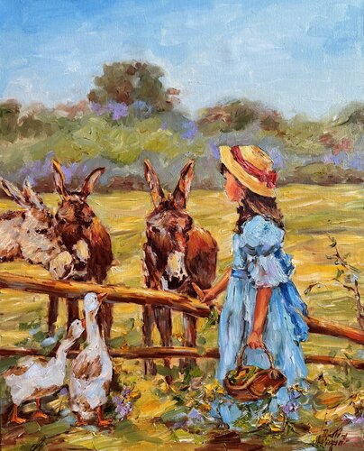 Donkeys by Diana Malivani, Painting for Sale on Singulart