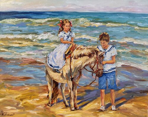 Passeggiata lungo il mare de Diana Malivani, Pintura a la venta en Singulart