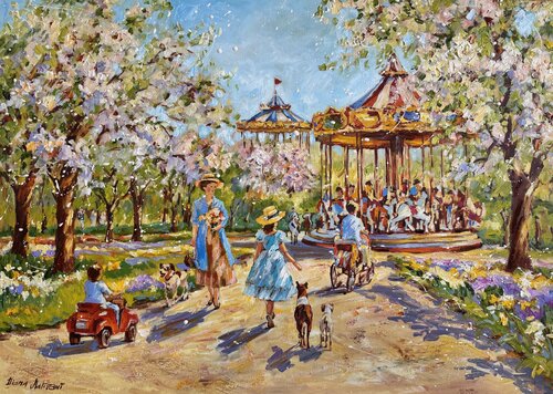 Paris. Le Jardin des Tuileries by Diana Malivani, 회화 for Sale on Singulart