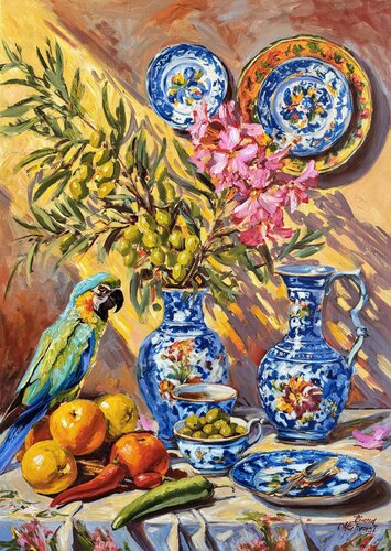 Still Life. Olives by Diana Malivani, Painting for Sale on Singulart