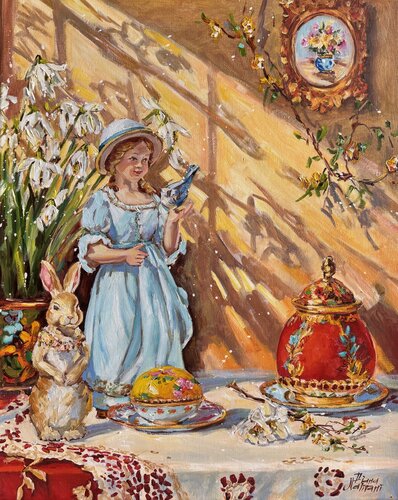 Still Life with Snowdrops de Diana Malivani, Pintura a la venta en Singulart