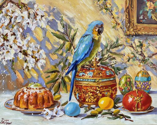 Still Life with a Red Box by Diana Malivani, Painting for Sale on Singulart