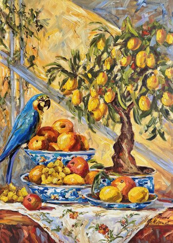 Still Life with a Lemon Tree by Diana Malivani, 絵画 for Sale on Singulart