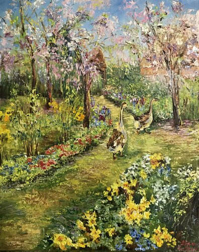In the Garden di Diana Malivani, Pittura in vendita su Singulart