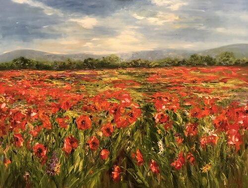 Her Favourite Meadows di Diana Malivani, Pittura in vendita su Singulart